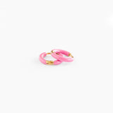 Pip Pop Post Earrings - Pink Enamel Hoop