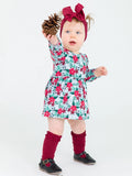 Knit Long Sleeve Skirted Romper - Season's Greetings