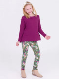 Ruched Bow Leggings - Enchanted Garden