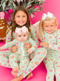 Ruffle One-Piece Convertible Pajamas - Gingerbread Joy