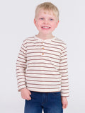 Knit Long Sleeve Henley - Chocolate Stripe