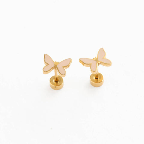 Pip Pop Post Earrings - Blush Butterfly