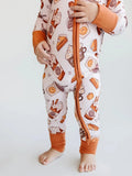 Bamboo Zip Romper - Pumpkin Spice