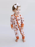 Bamboo Zip Romper - Pumpkin Spice