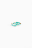 Pip Pop Post Earrings - Turquoise Enamel Hoop