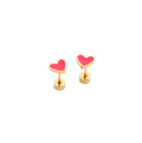 Pip Pop Post Earrings - Neon Heart