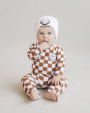 Checkered Smiley Lounge Set - Copper