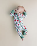 Bamboo Zip Romper - Checkered Santa