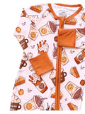 Bamboo Zip Romper - Pumpkin Spice