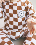 Checkered Smiley Lounge Set - Copper