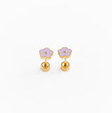 Pip Pop Post Earrings - Pink Petite Flower