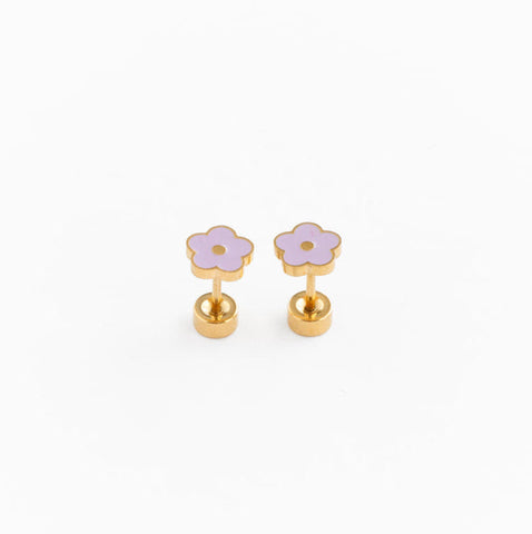 Pip Pop Post Earrings - Pink Petite Flower