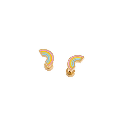 Pip Pop Post Earrings - Pastel Rainbow