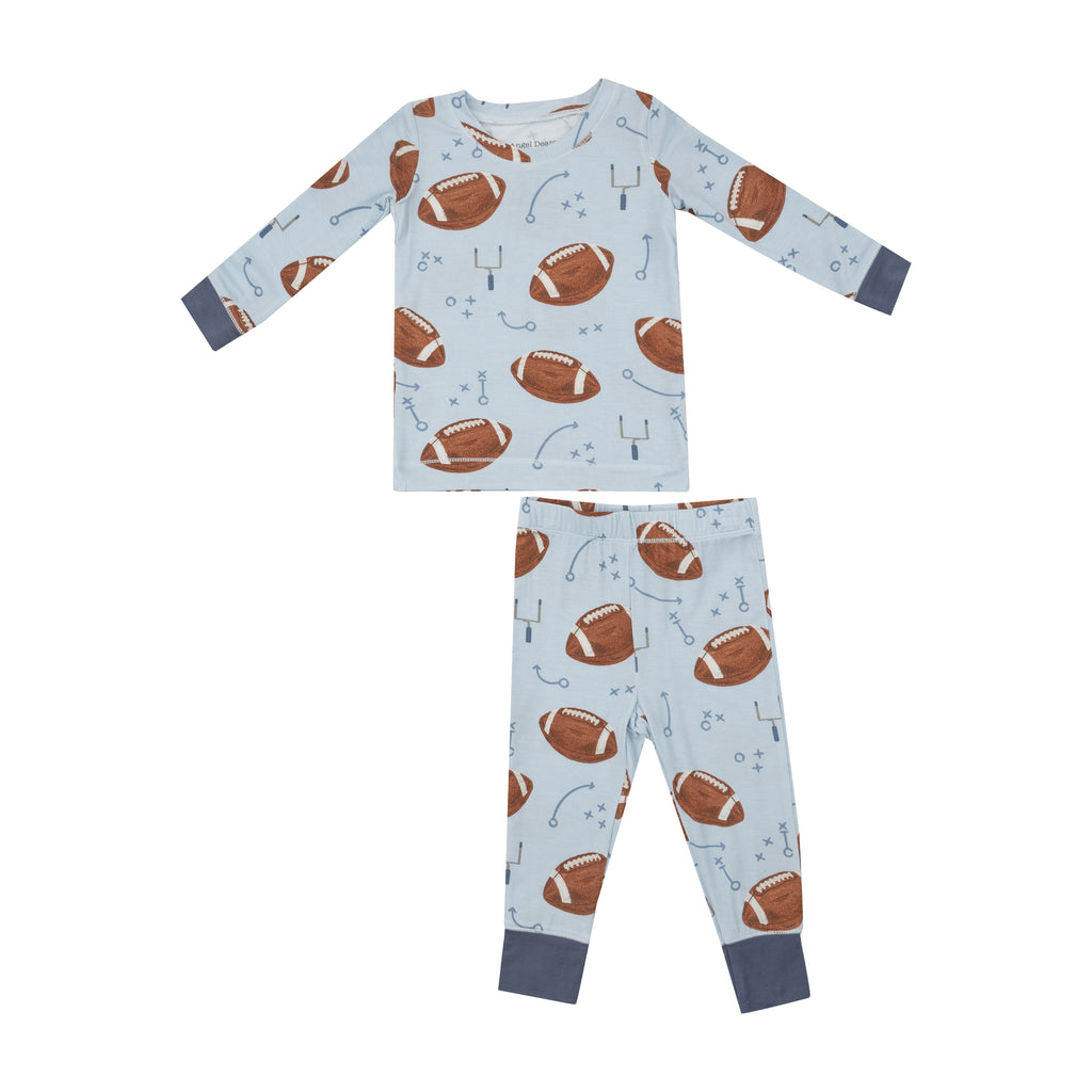 Two-Piece Lounge Pajama Set - Footballs