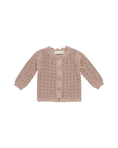 Scalloped Cardigan - Mauve