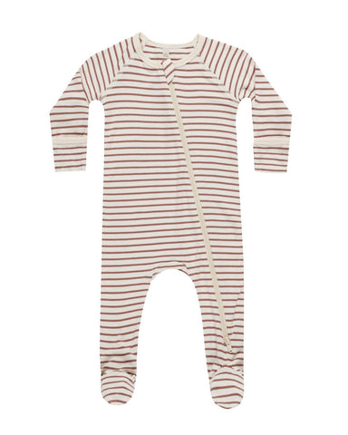 Bamboo Zip Footie - Candy Stripe