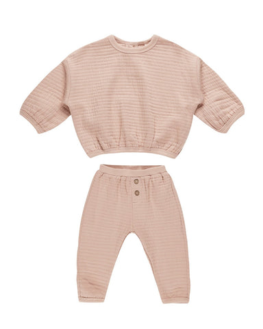 Preorder! Textured Sweat Set - Blush