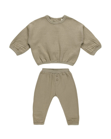 Preorder! Textured Sweat Set - Olive