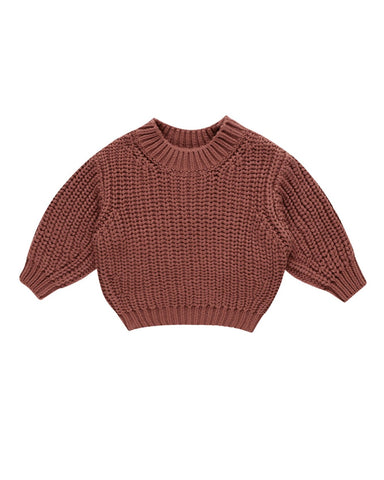 Preorder! Chunky Knit Sweater - Cranberry