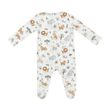 Two-Way Zipper Footie - Delicate Safari